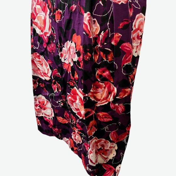 Apt 9 Stretch Women's Purple Coral Pink Floral Sleeveless Box Pleated Dress 14 - Picture 8 of 16